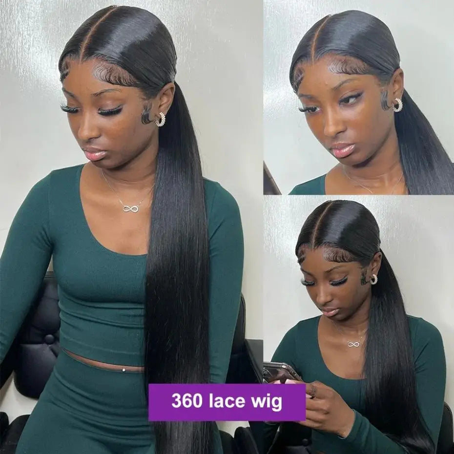 LARIZA | 360 Full Lace Frontal Wig Human Hair Straight Glueless 13x4 13x6 HD